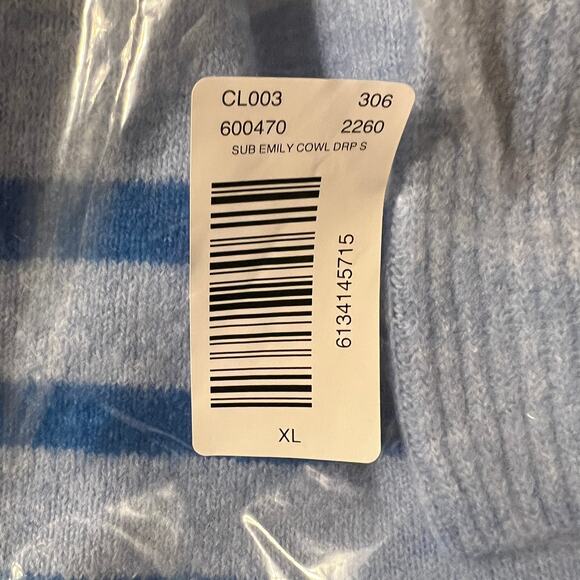 NWT LOFT Blue Stripe Cowl Neck Tunic Sweater - Picture 7 of 10